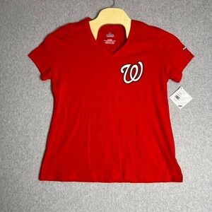 Majestic Women's Washington Nationals Scherzer #31 Postseason T-Shirt‎ Size XL